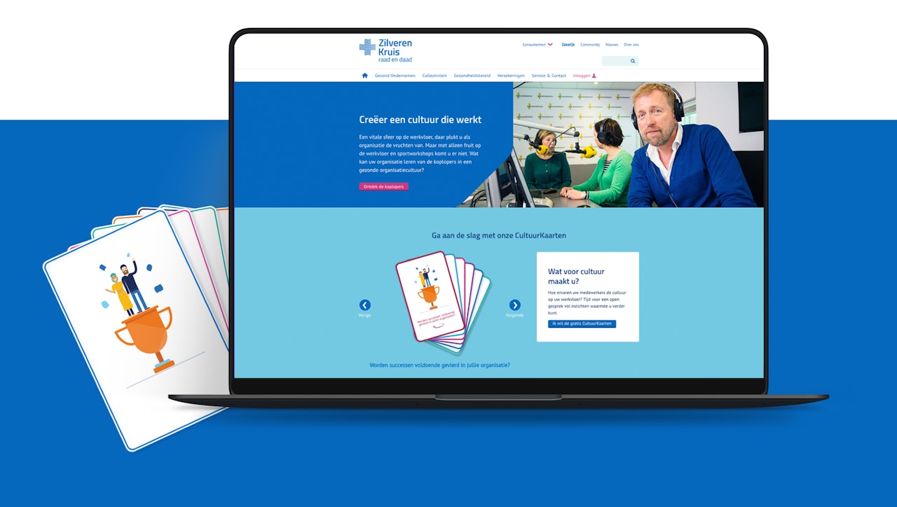 Schermafbeelding van het Zilveren Kruis Zakelijk platform