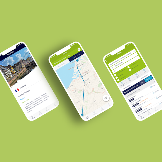 Schermen van de Eurail app