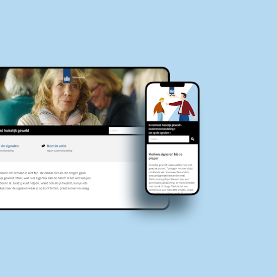 Schermen van de website ikvermoedhuiselijkgeweld.nl