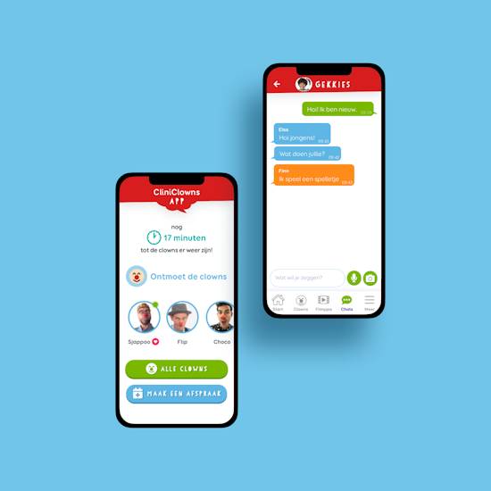 Schermen van de CliniClowns App