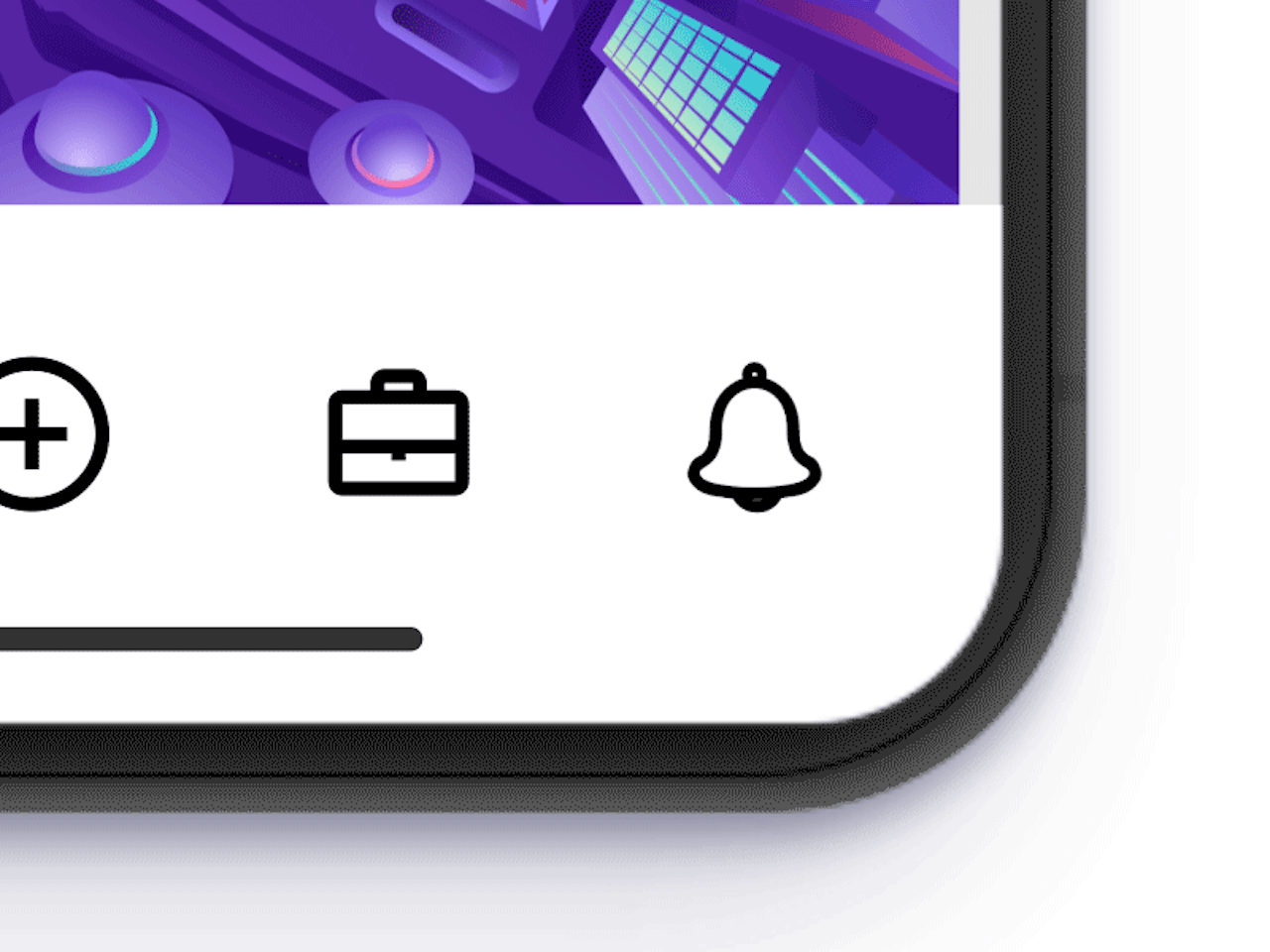 bewegend icoontje van een bel dat een pushmelding op een smartphone representeert.