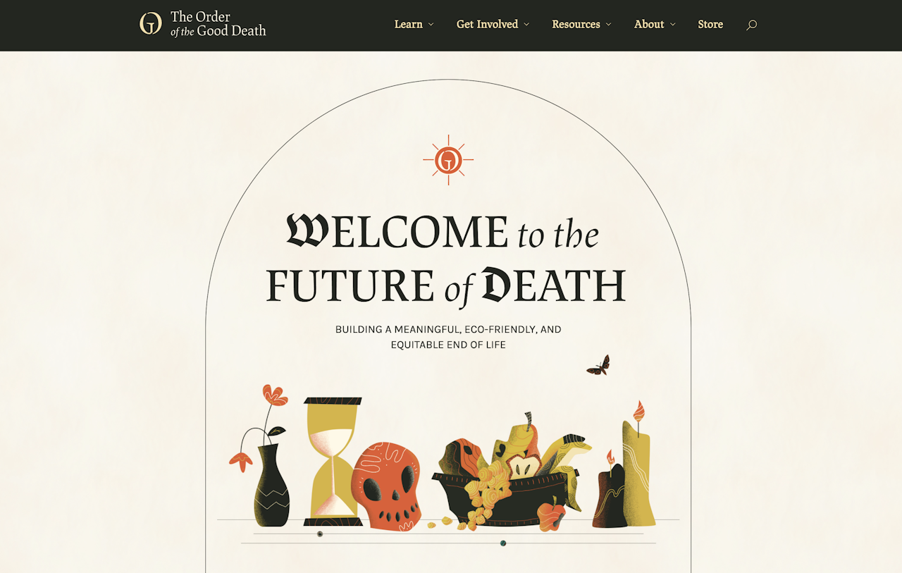 Homepagina website welcome to the future of death.