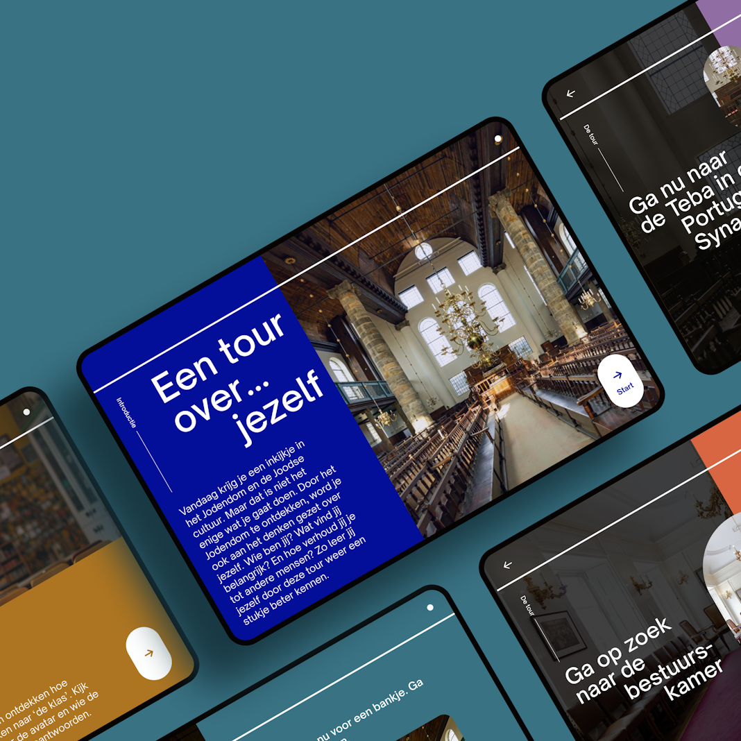 Meerdere screenshots van de JCK app