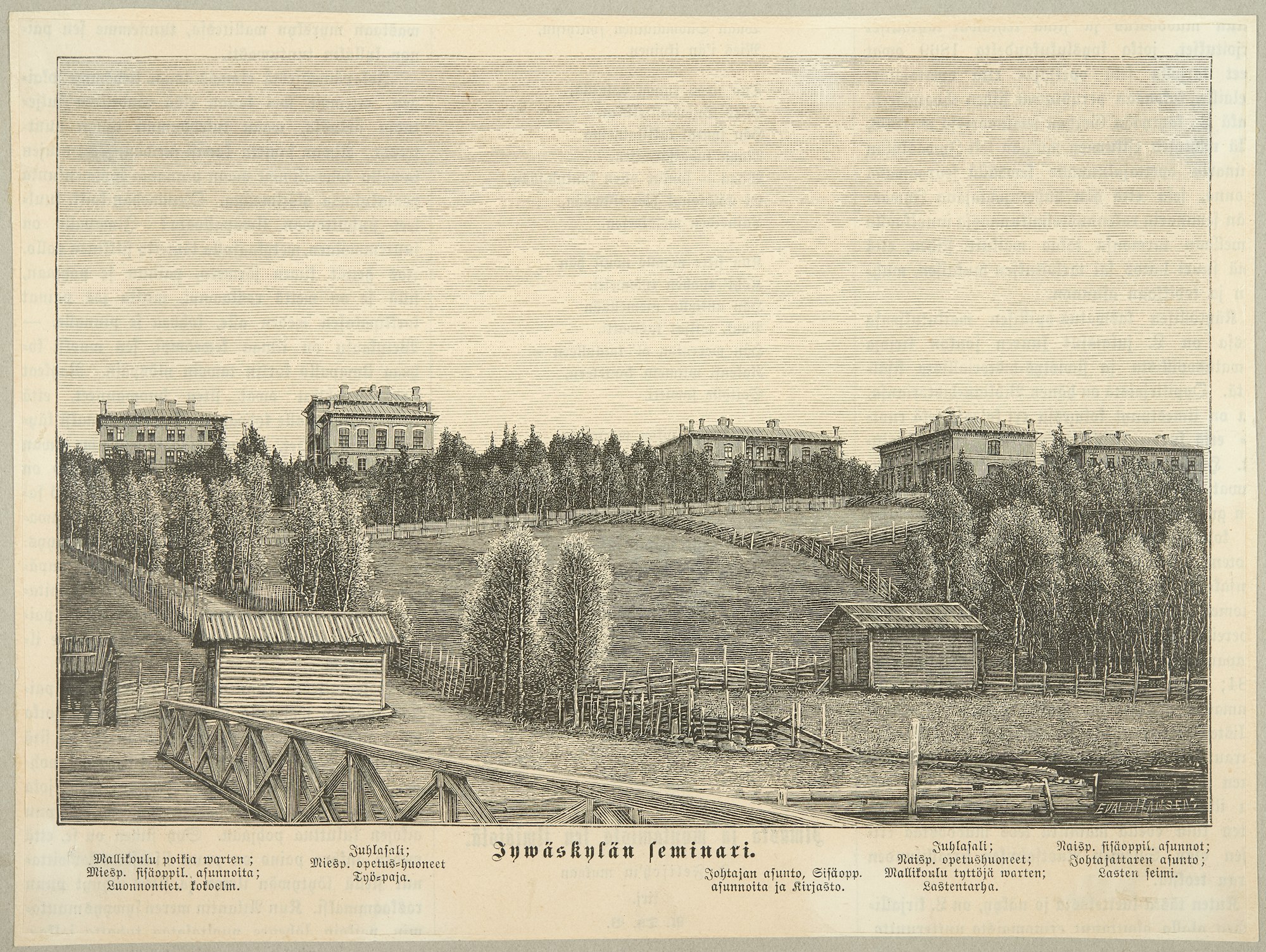 Seminaarirakennukset oikealta vasemmalle: Educa, Historica, Oppio, Seminarium, Fennicum.