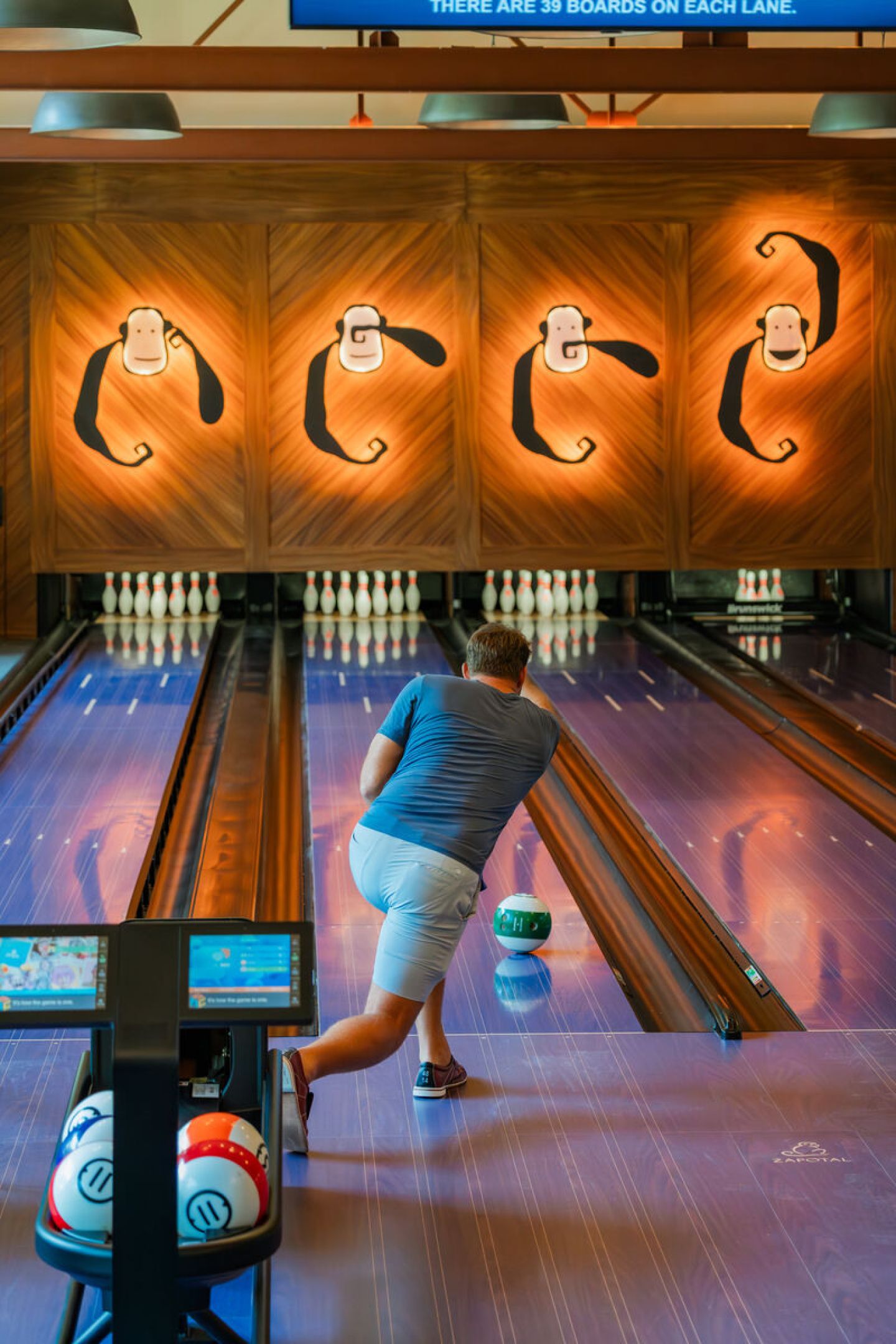 Spend your evening bowling with friends at the activity center.