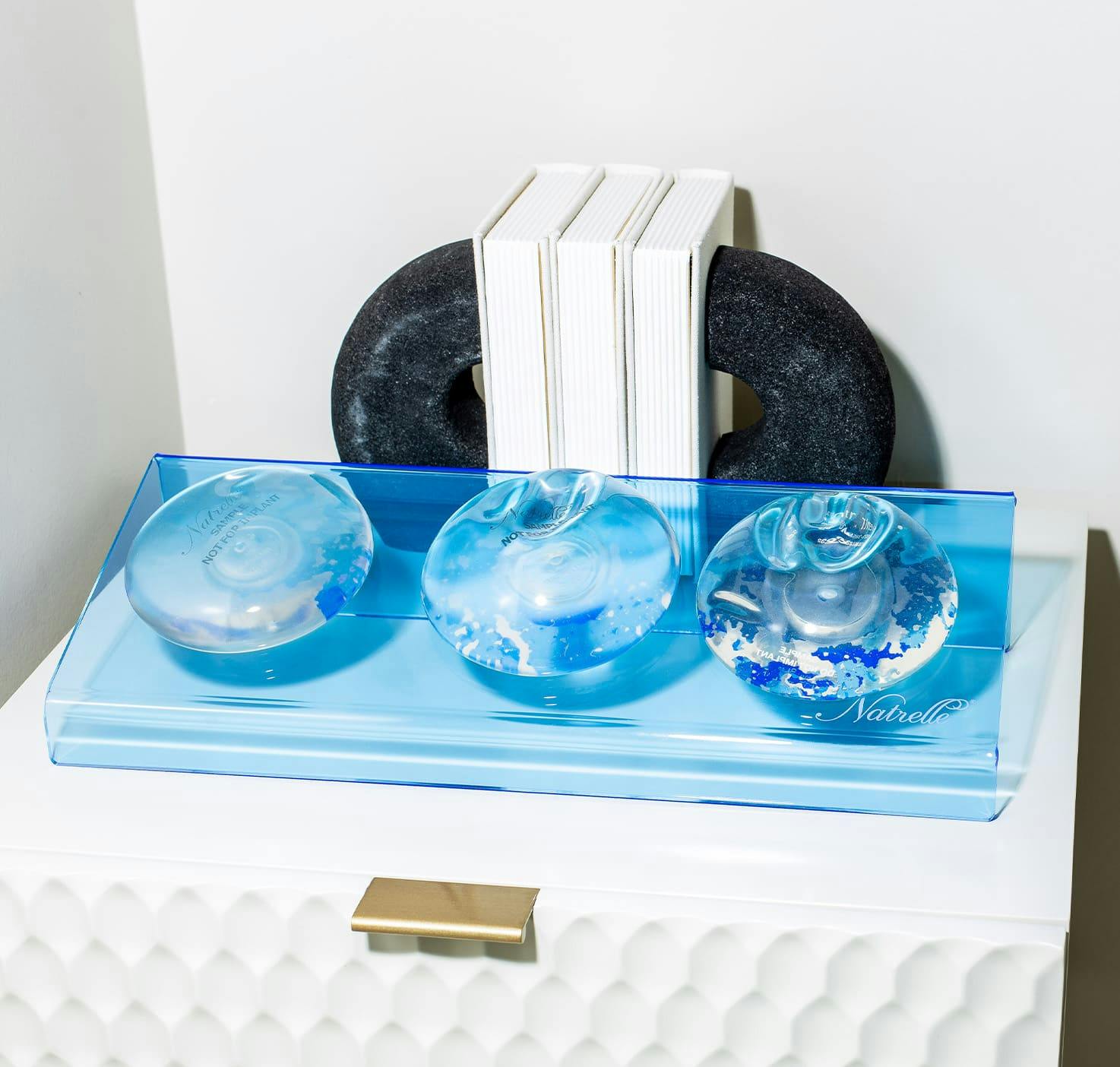 Breast implants on a table