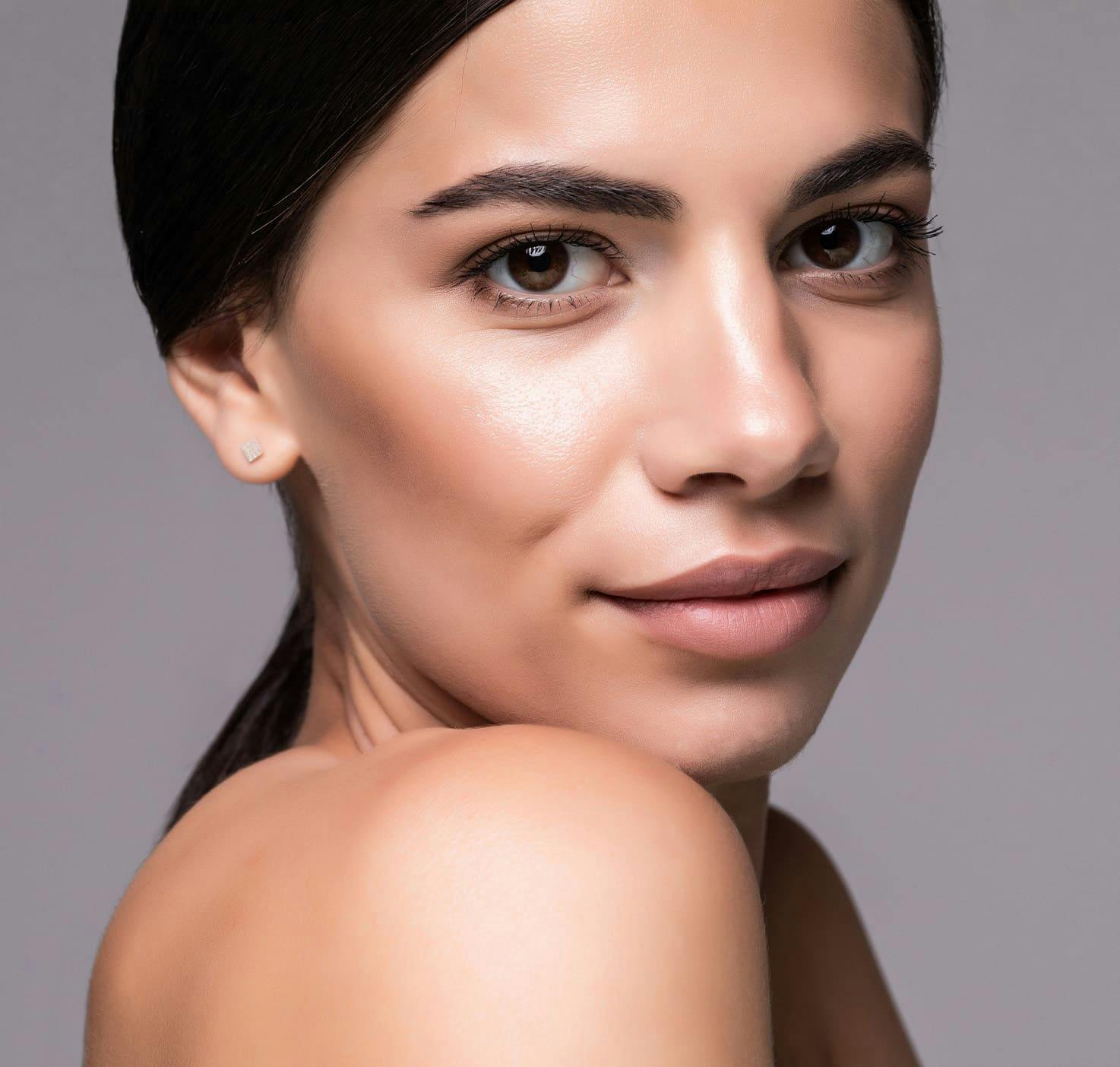 close up of woman looking into camera