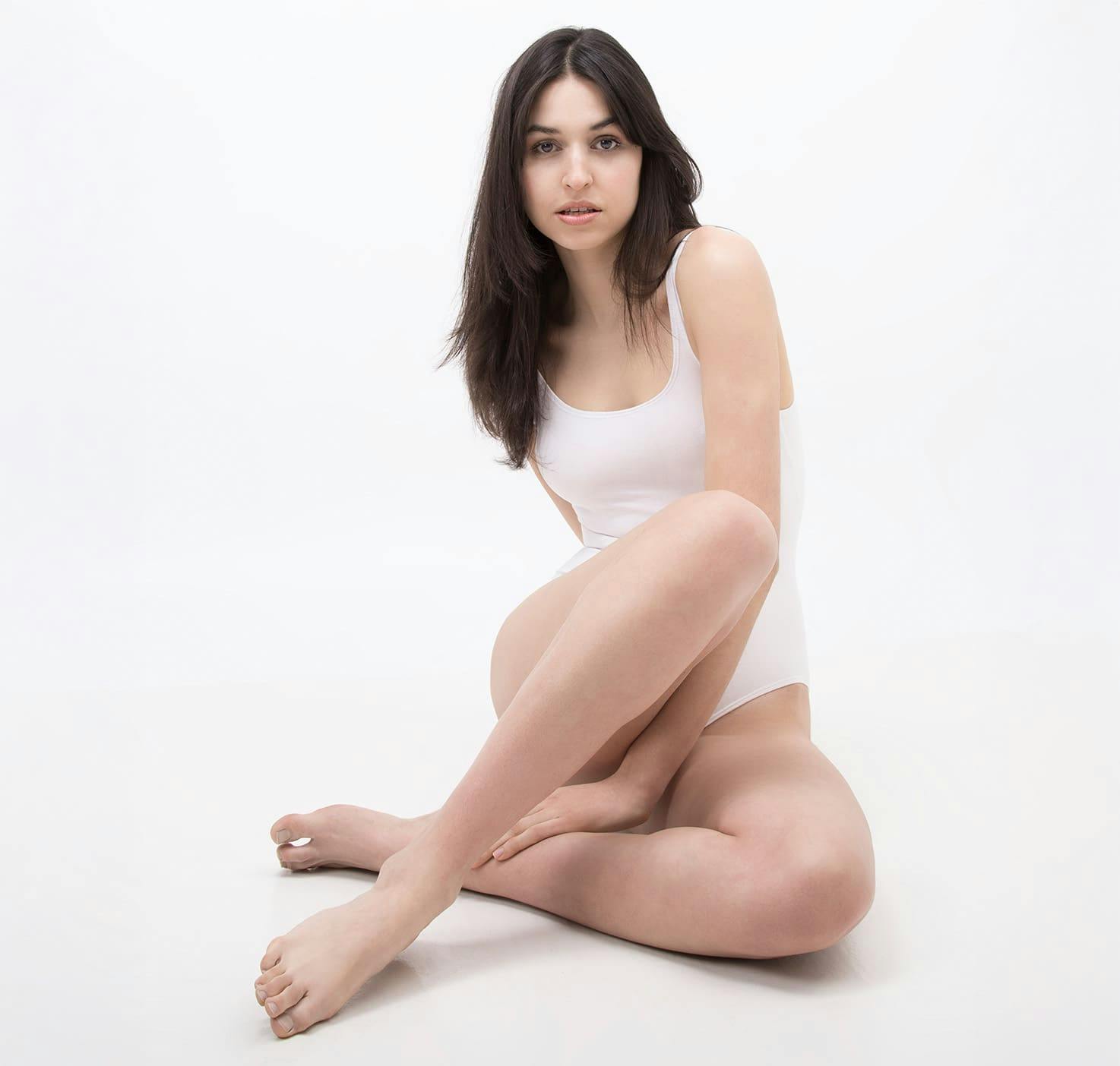 Woman sitting on the floor