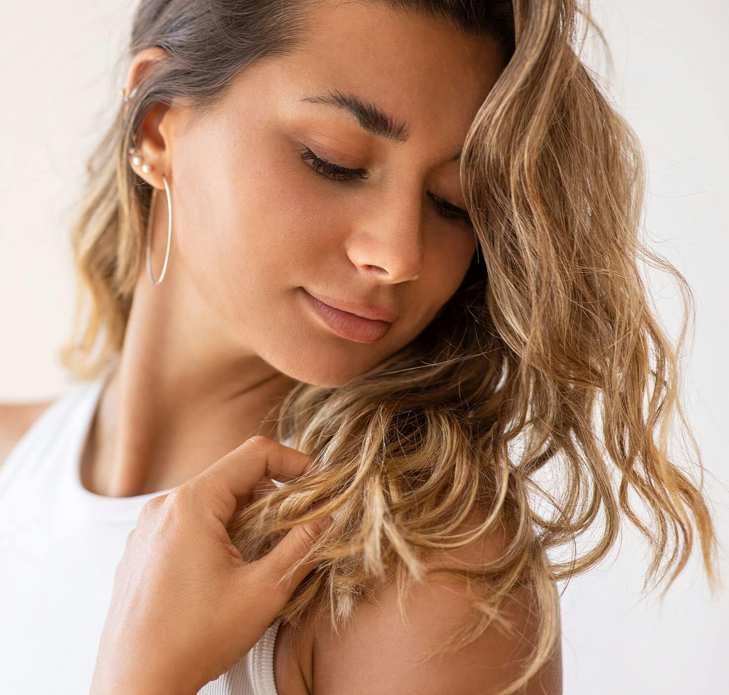 woman looking over shoulder