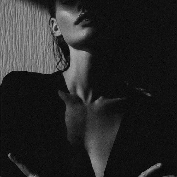 black and white image of a woman