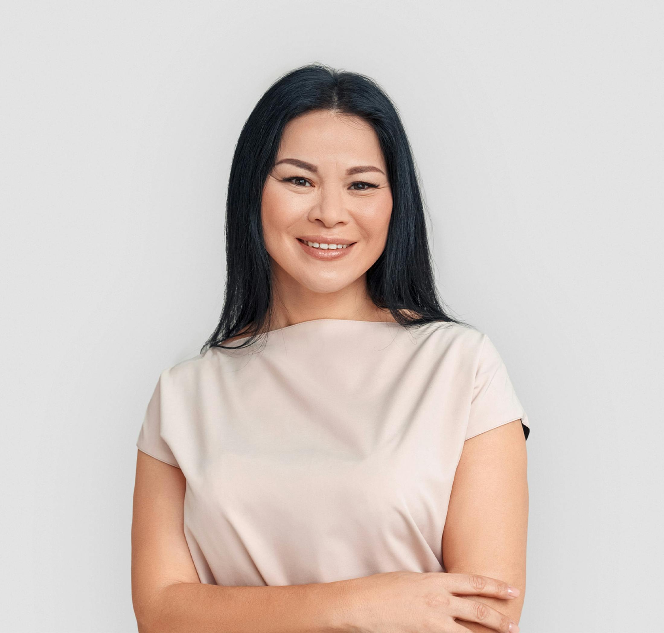 Asian woman with dark hair