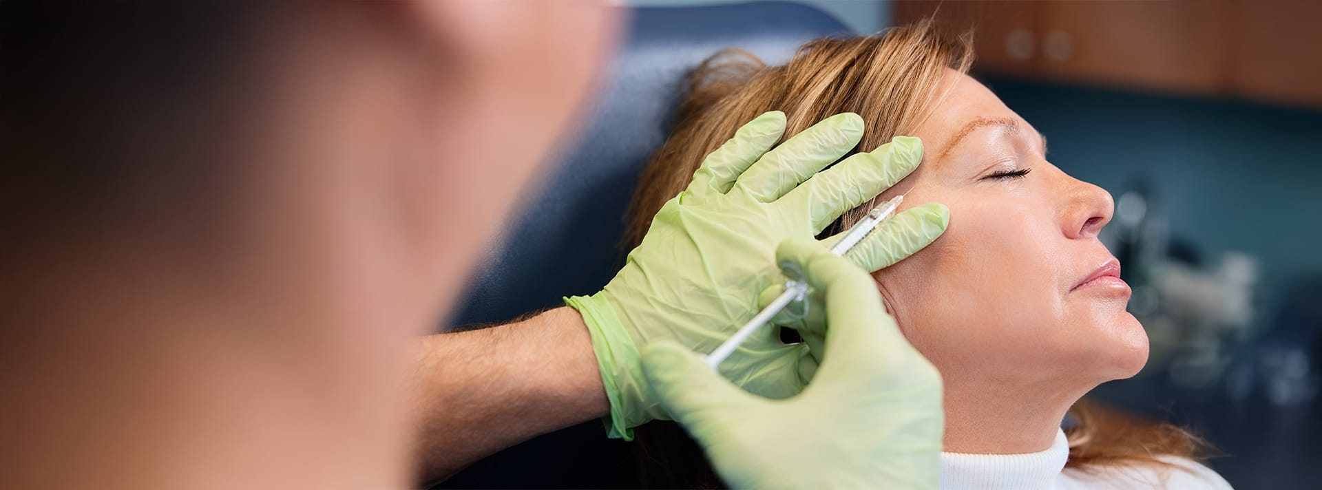 Woman during injectables treatment