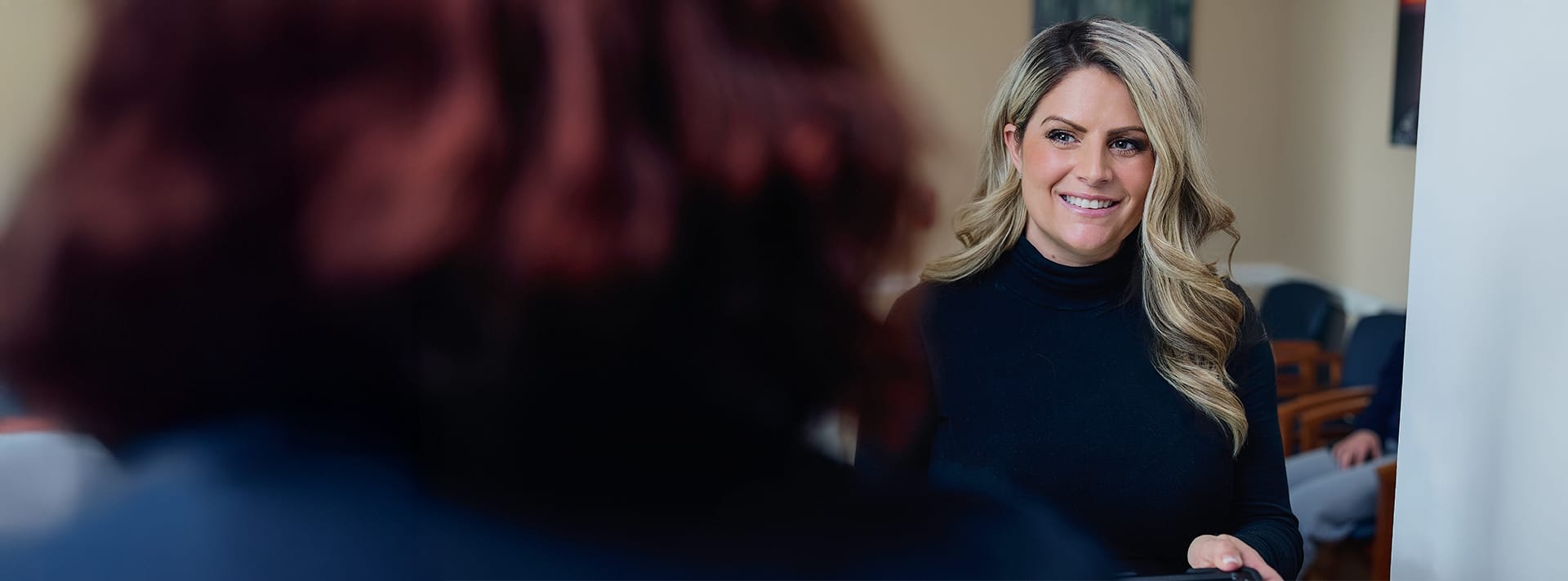 Woman smiling