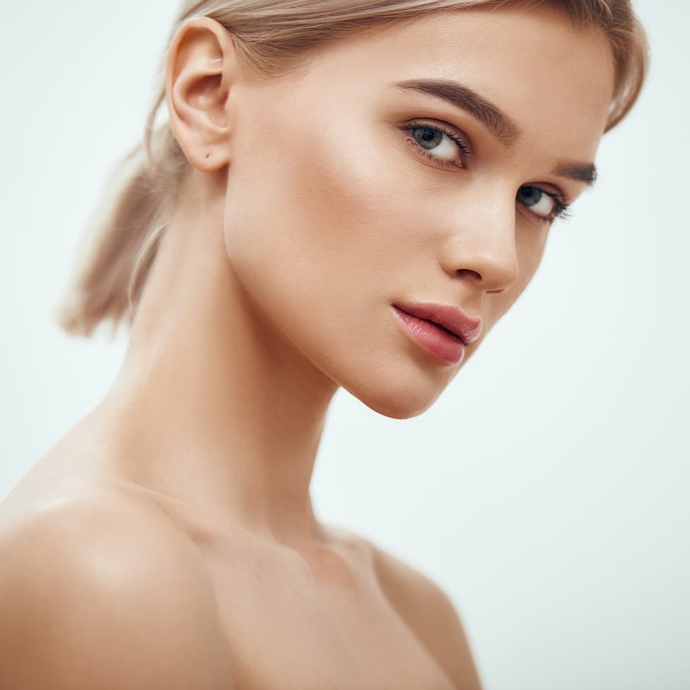 Woman posing dramatically