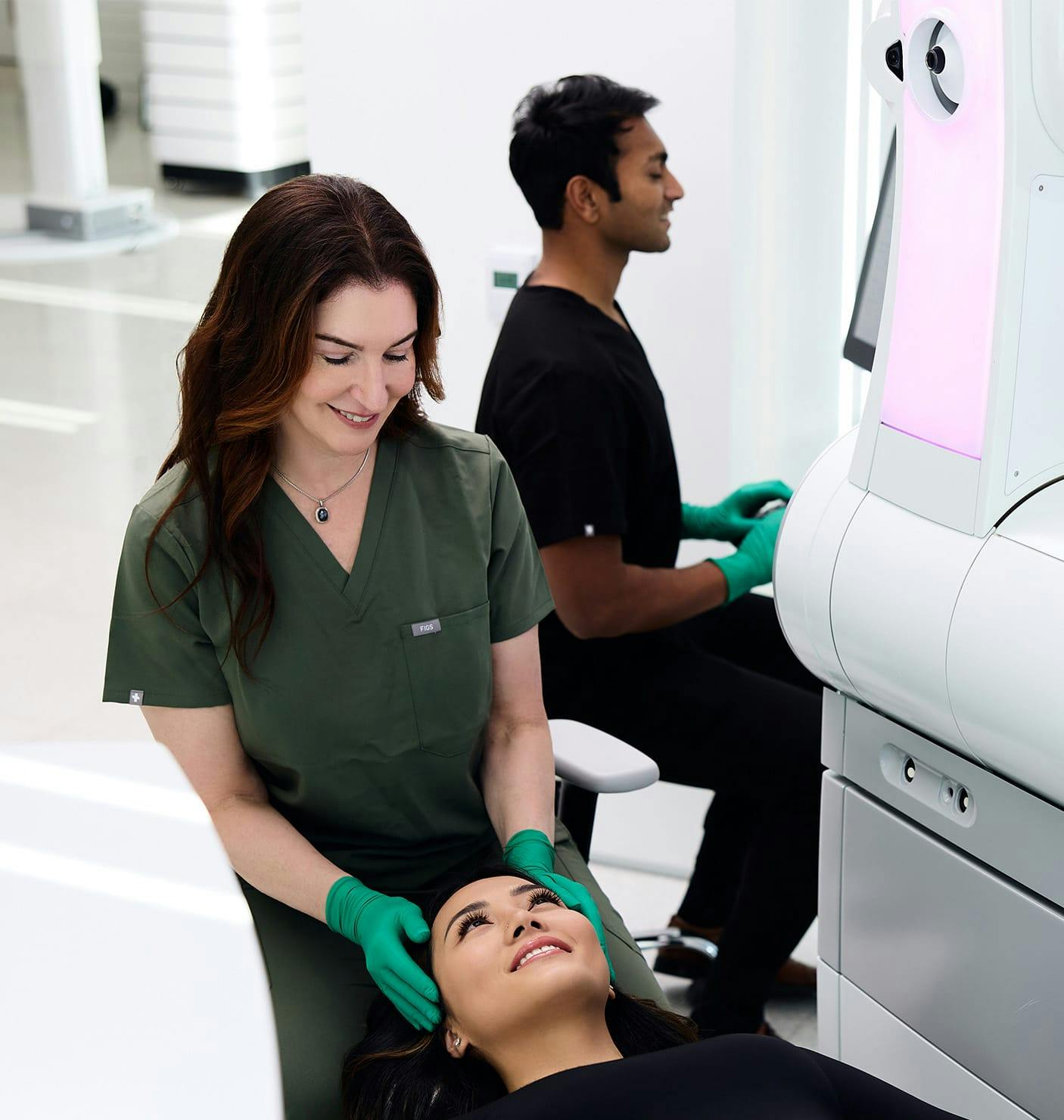 doctor examing a patient