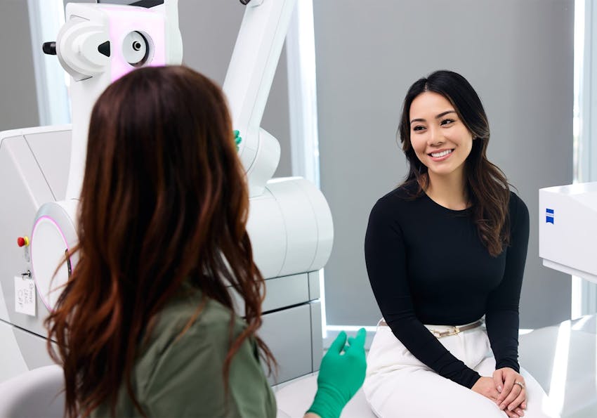 patient smiling at doctor