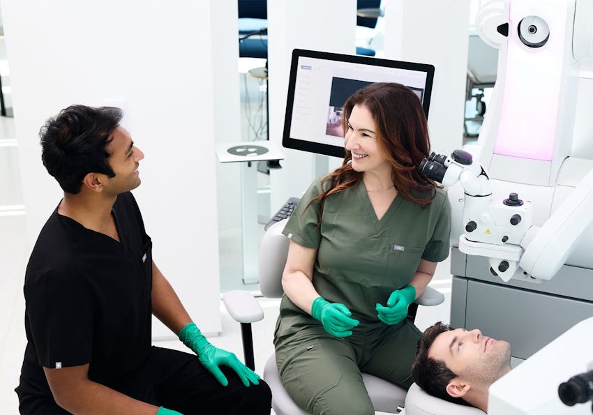 doctor smiling at nurse