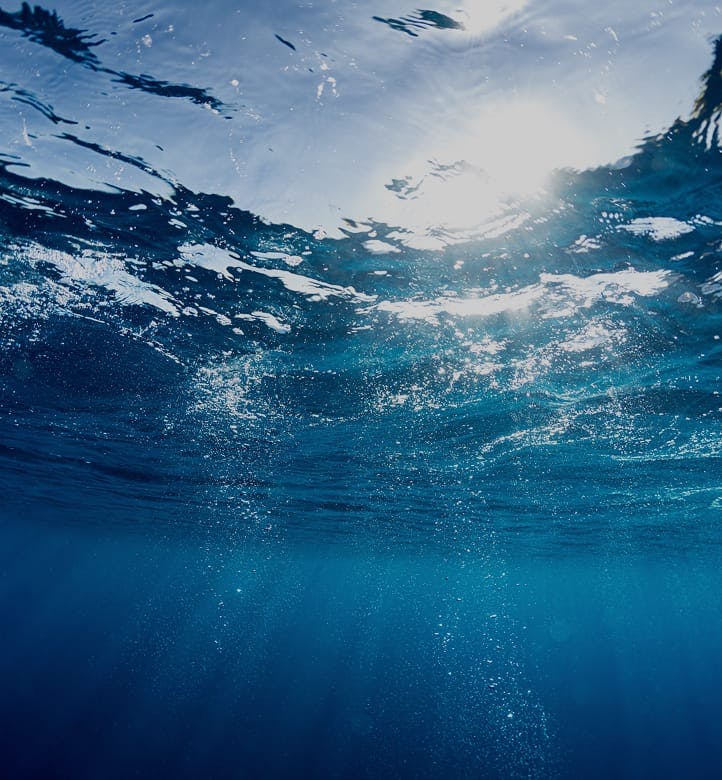 Surface of water from underneath