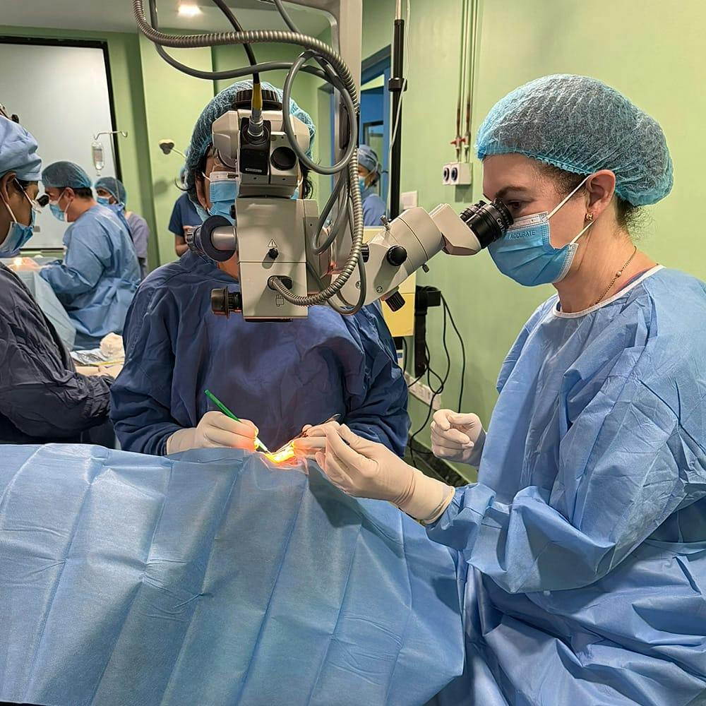 doctor working on a patient