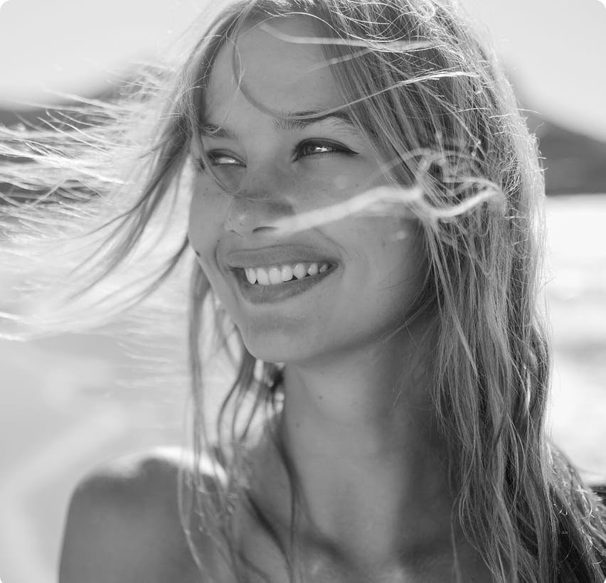 Black and white image of a woman