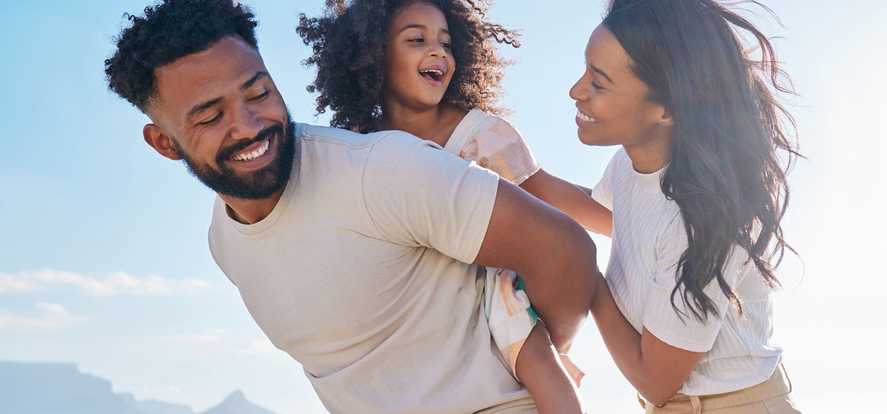 A family playing together
