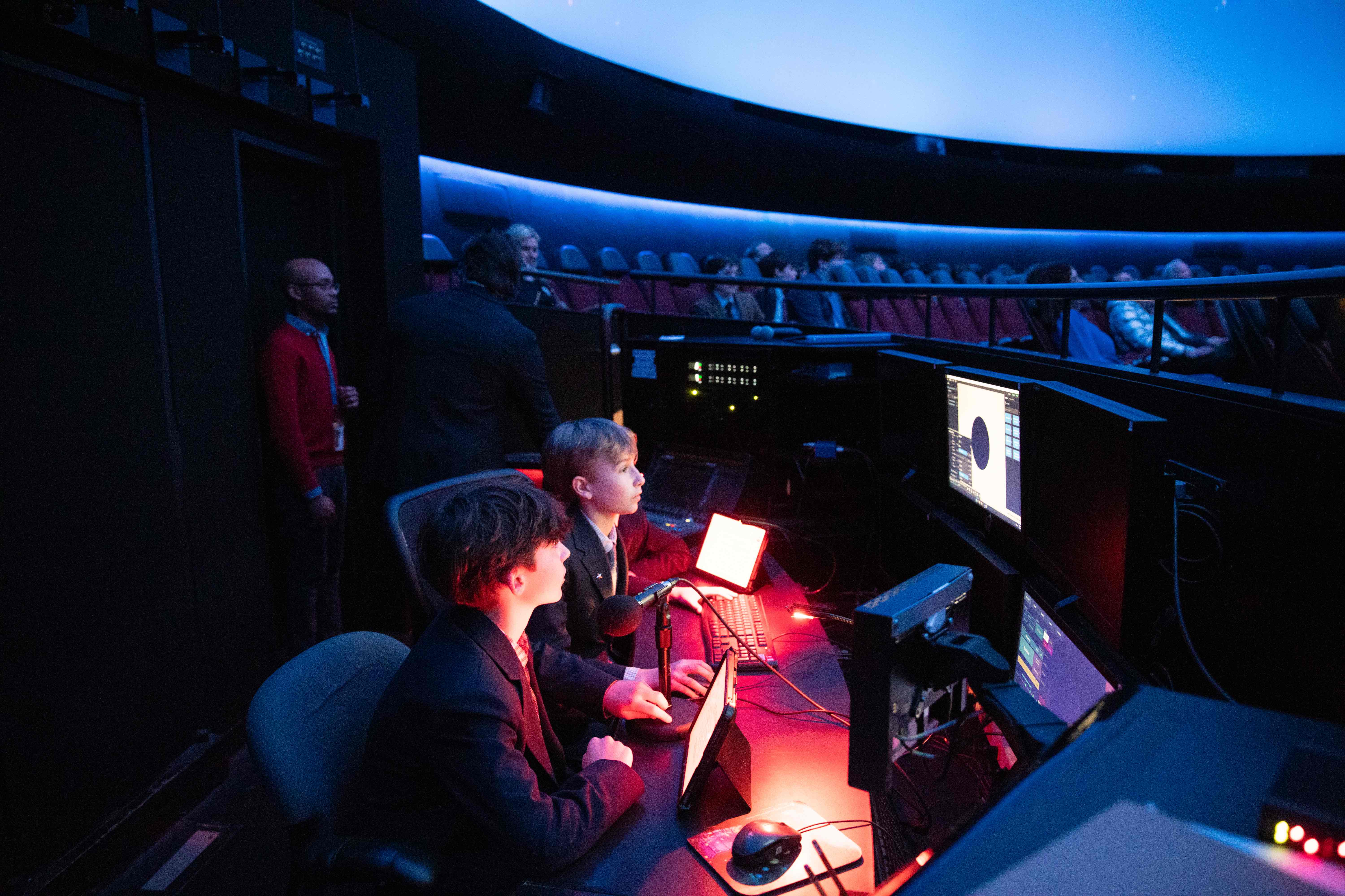 Boys Command the Hayden Planetarium for Original Space Show