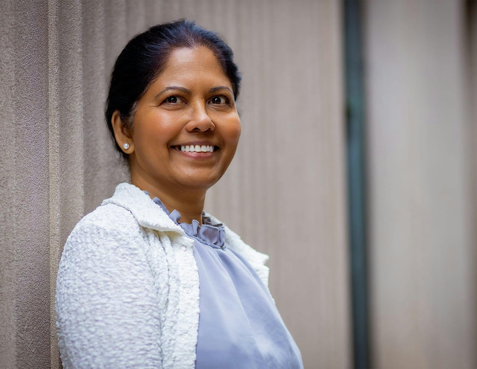 Smiling female patient