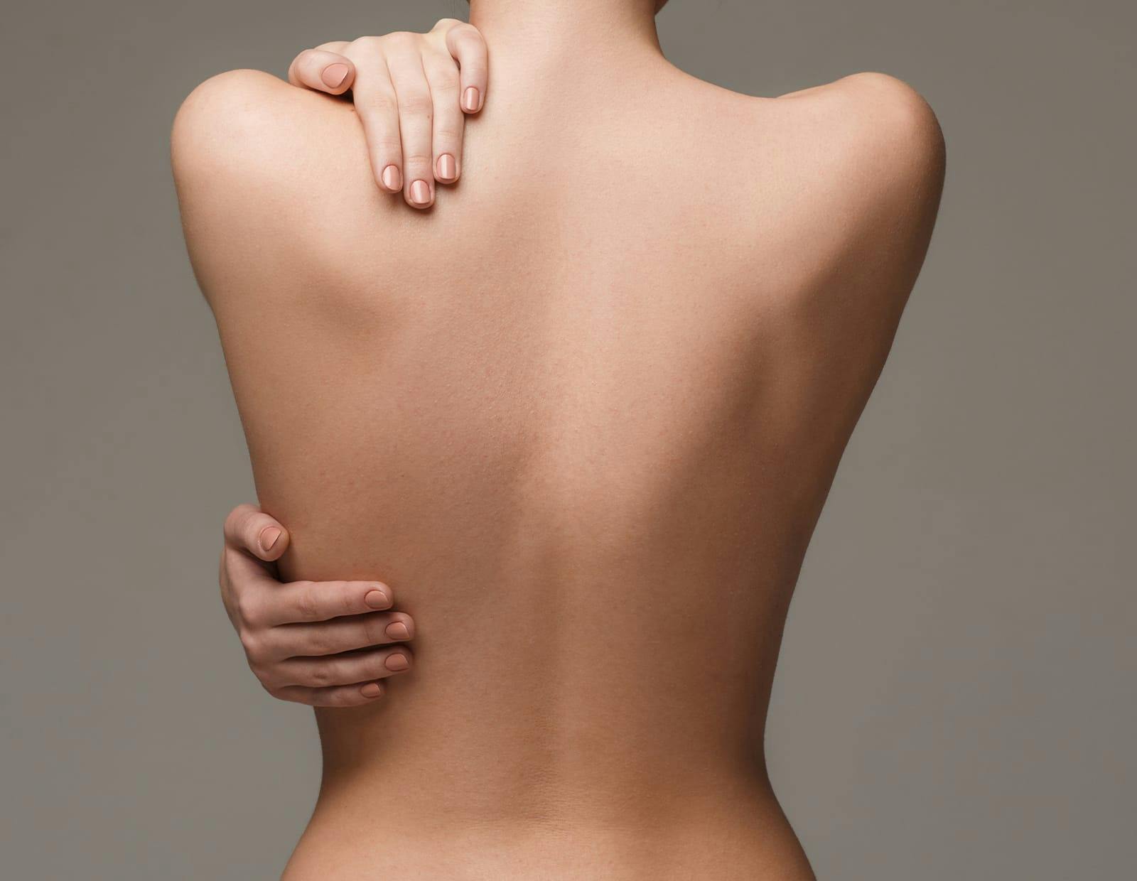 A female's back