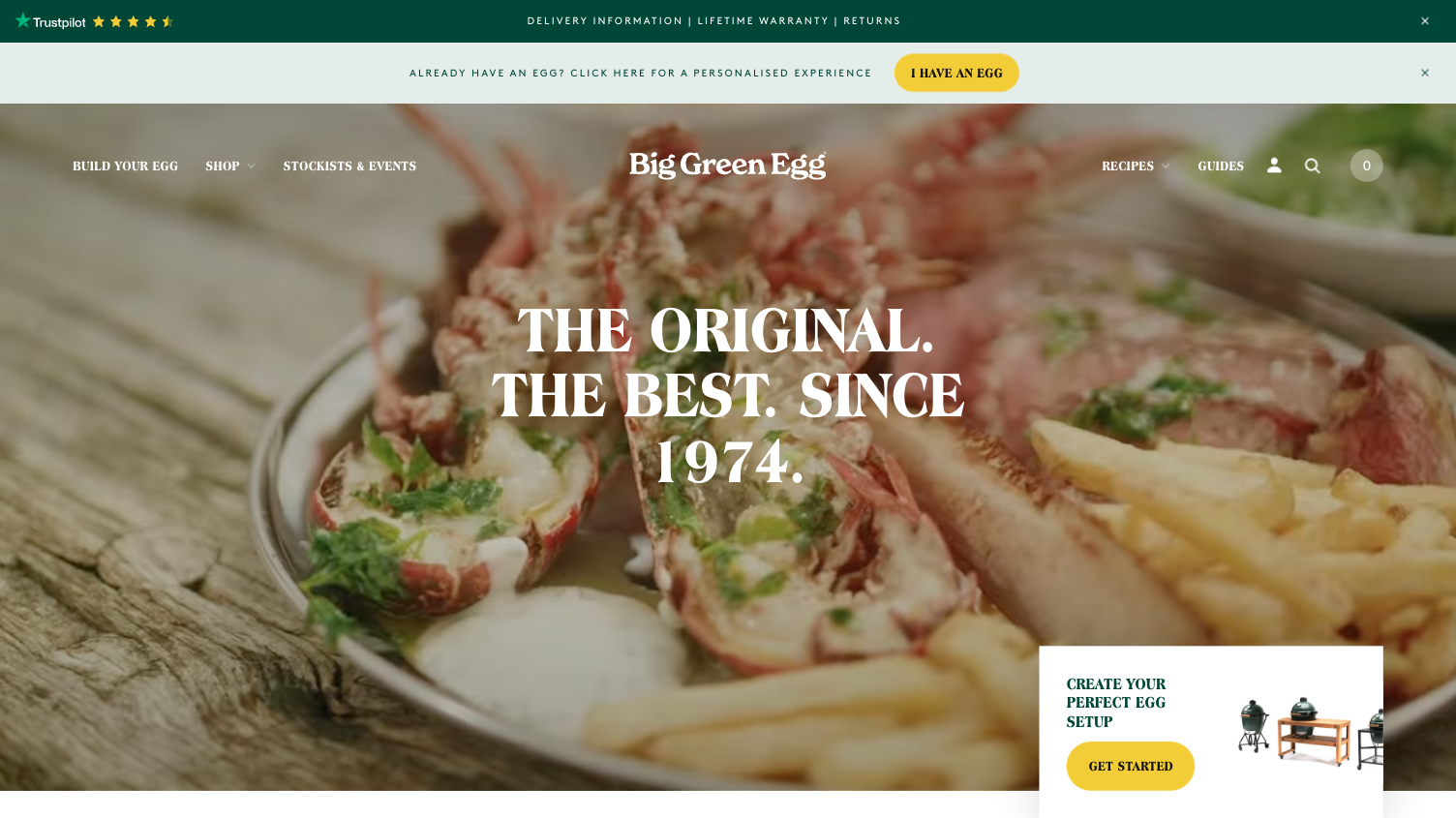 Big Green Egg website preview