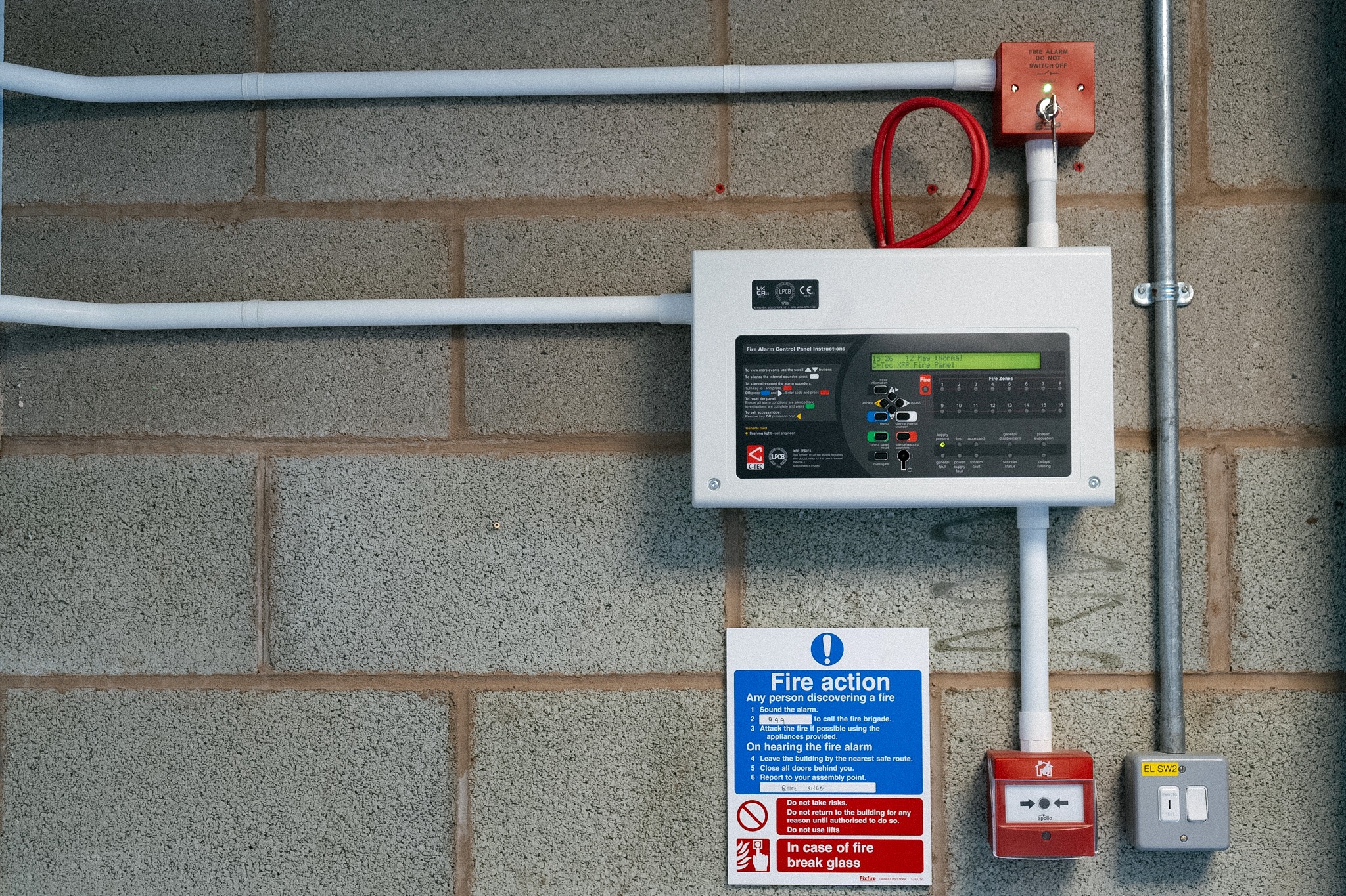 C-TEC fire alarm control panel installed by Flare EFS