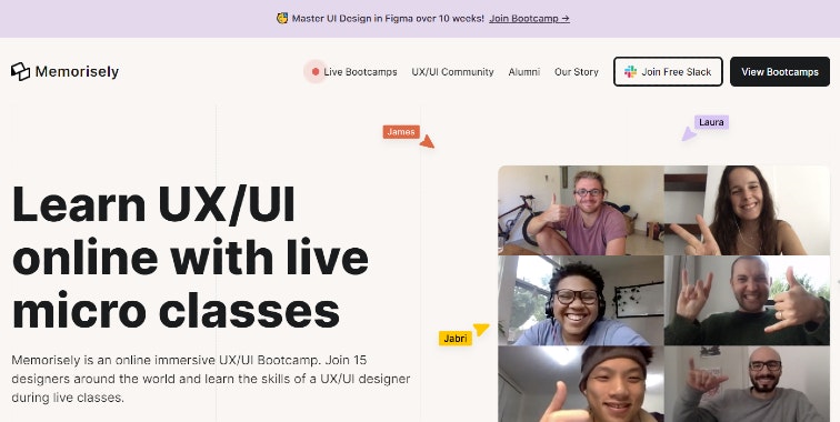 Screenshot of Memorisely's website