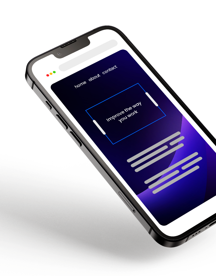 Mobile phone with website showing