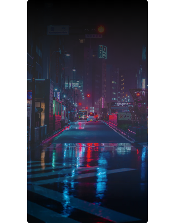 City street at night