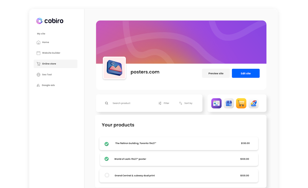 Product inventory management on Cobiro