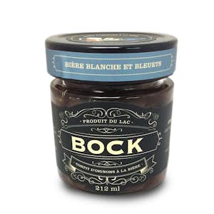 Confit d'oignons à la bière blanche et bleuets