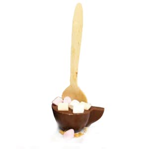 Cuillère de chocolat au lait pour chocolat chaud