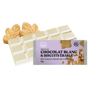 Tablette de chocolat blanc et biscuit érable - 75 g