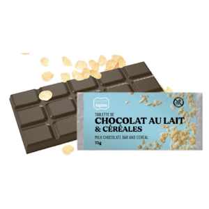 Tablette de chocolat au lait et céréales - 75 g