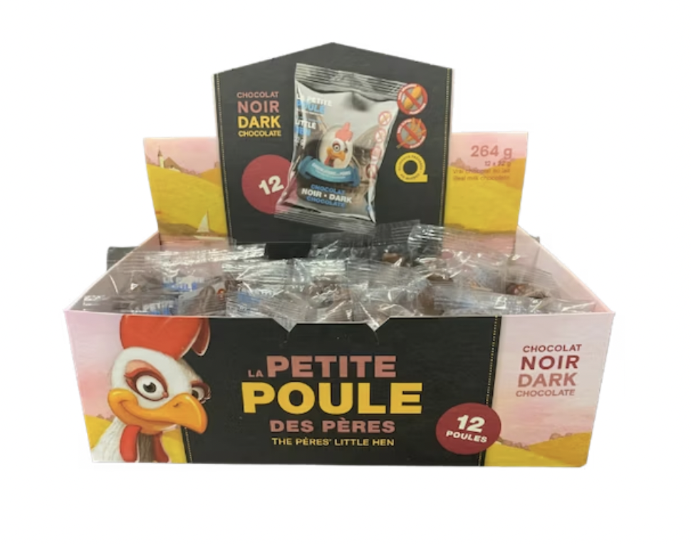 Douzaine de poules chocolat noir