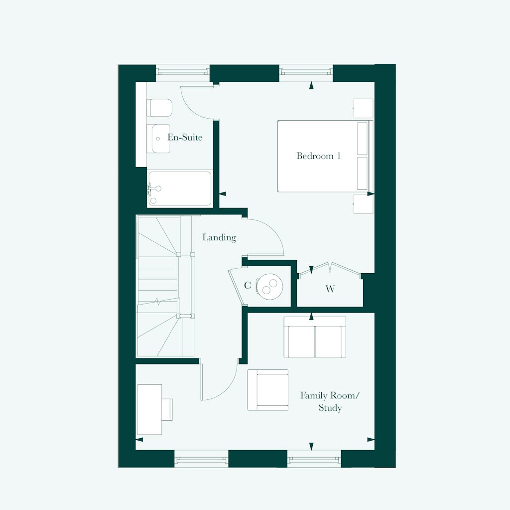 First floor plan of the Burlington