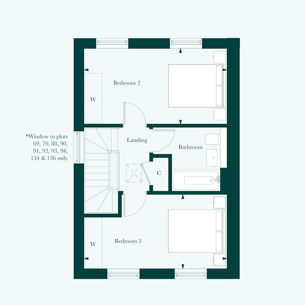 Second floor plan of the Burlington