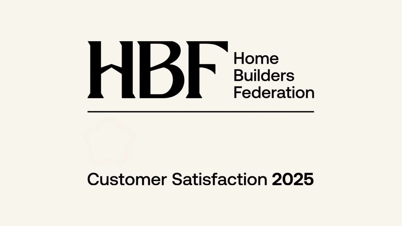 Animated logo for five stars customer satisfaction 2025 awarded by the home builders federation.