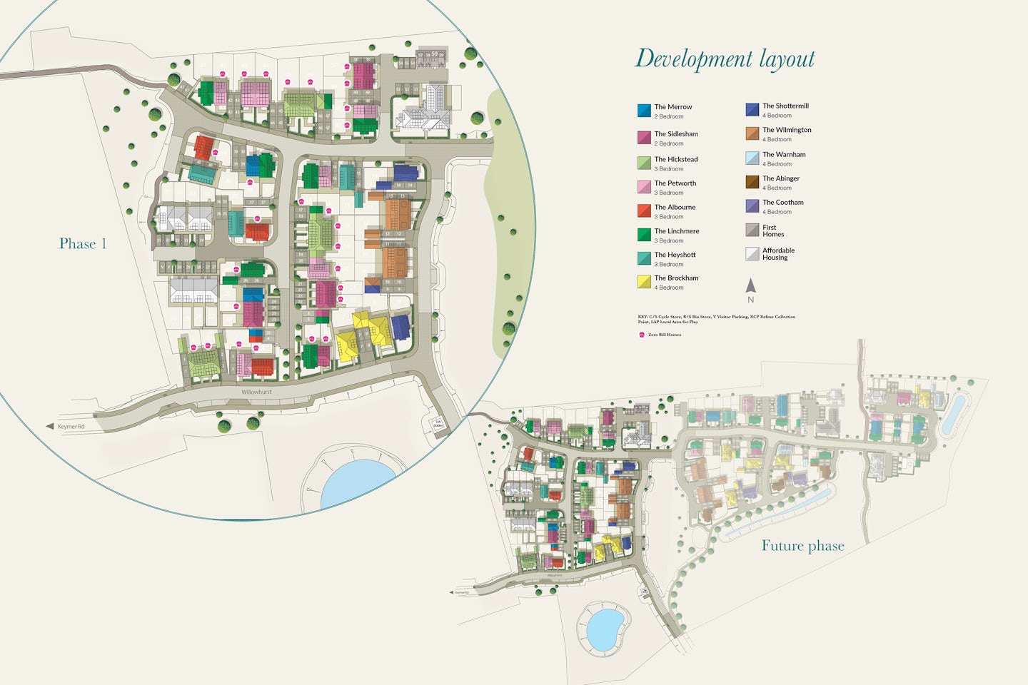 Site plan of the first phase of homes at Templegate in Burgess Hill.