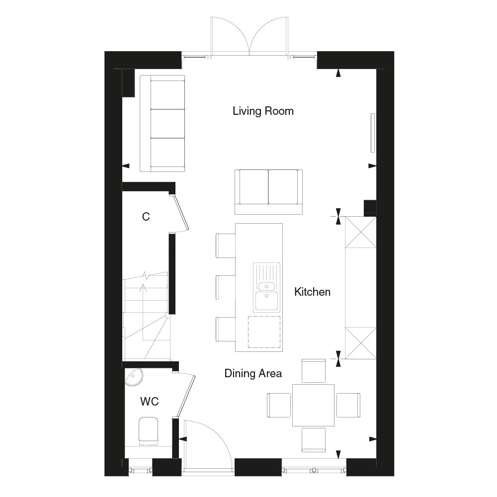 Ground floor plan for The Sidlesham at Templegate