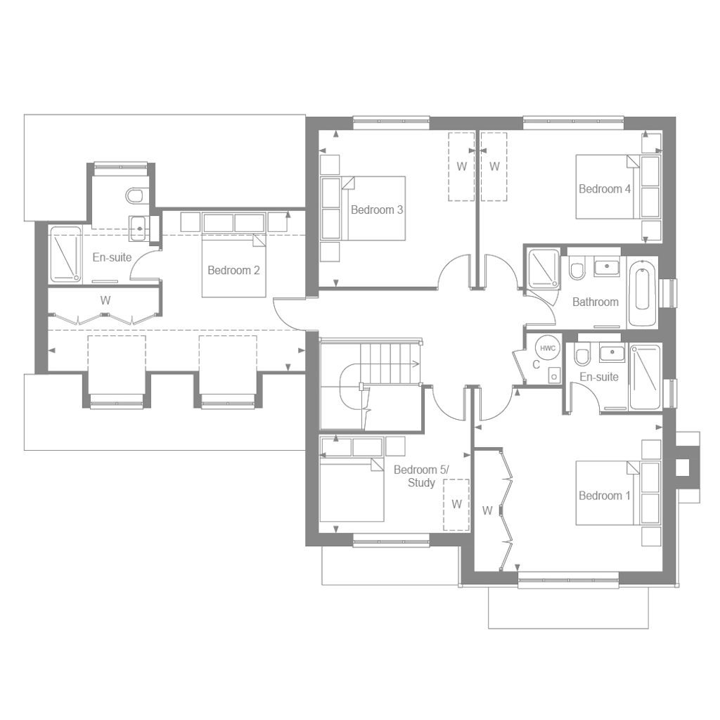 First floor plan for the Claygate at Woodgate