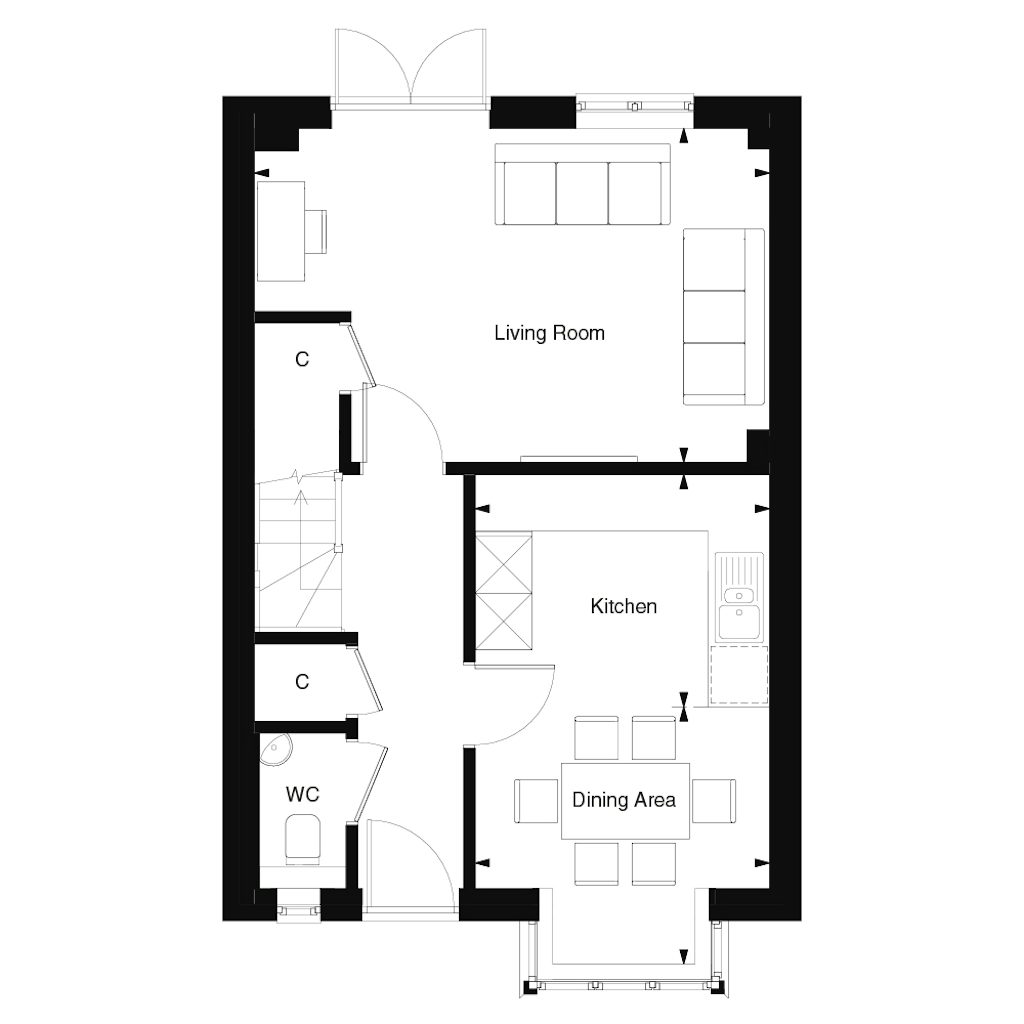Ground floor plan of the Petworth at Templegate