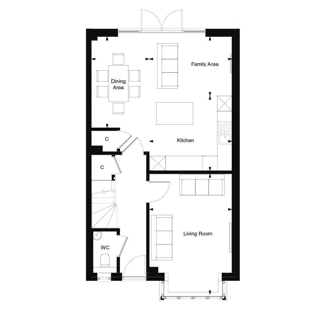 Ground floor plan for The Wilmington at Templegate