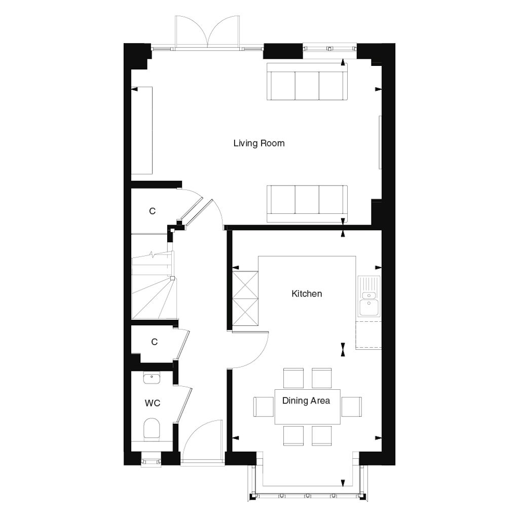 Ground floor plan for The Heyshott at Templegate