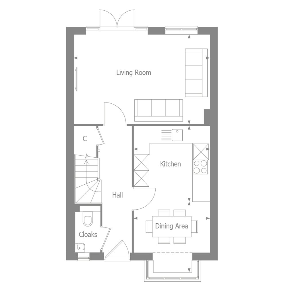 Ground floor plan of the Petworth at Manorwood