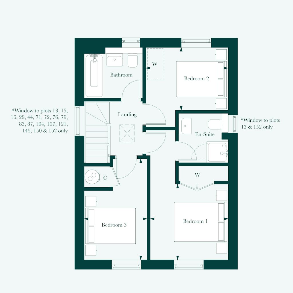 First floor plan of the Portland at Welborne by Thakeham